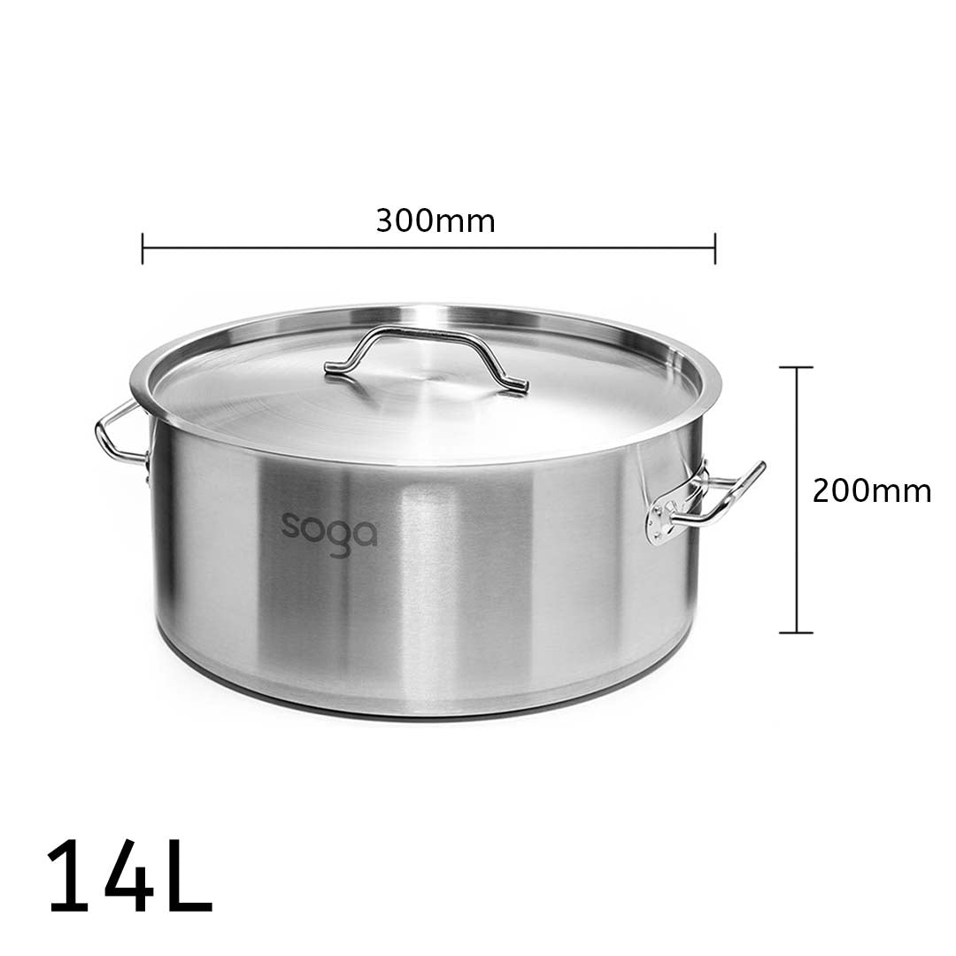 NNEAGS Dual Burners Cooktop Stove, 14L and 17L Stainless Steel Stockpot Top Grade Stock Pot-3