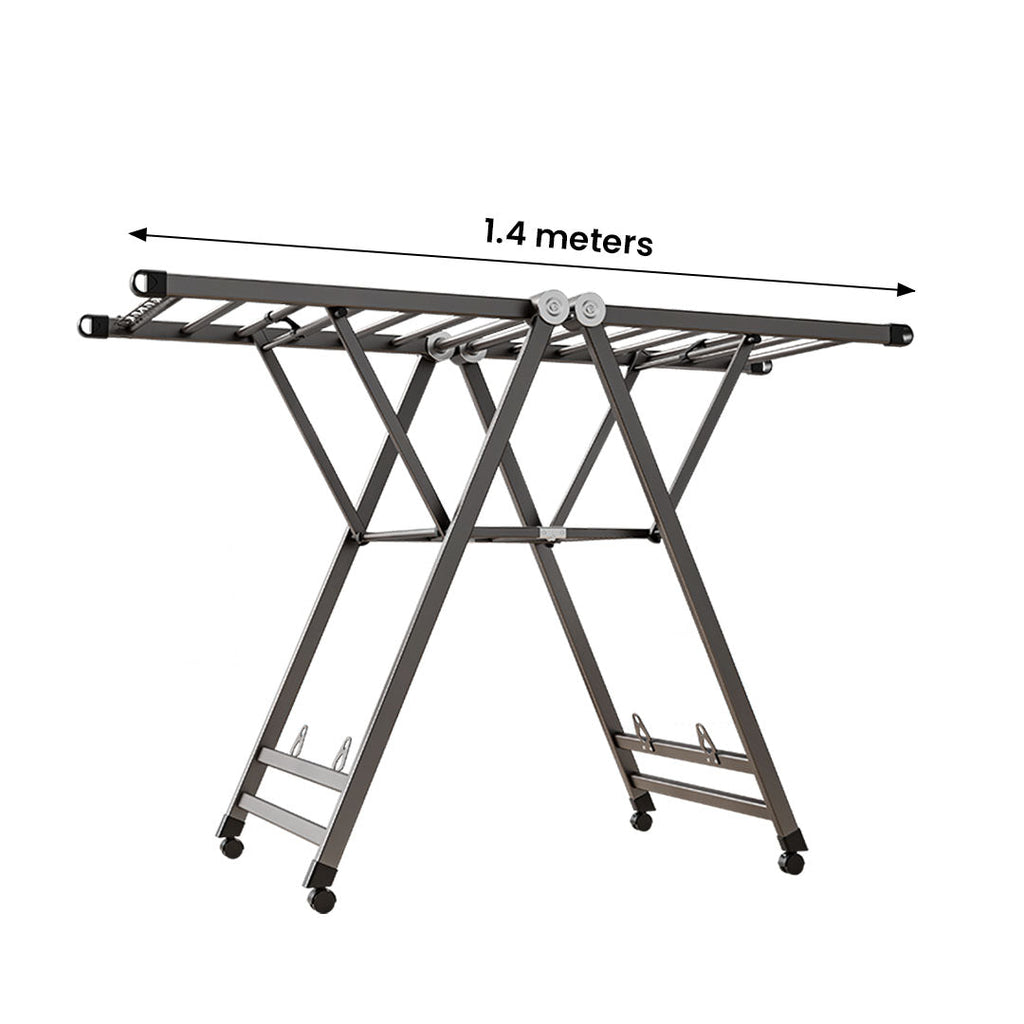NNEAGS 1.4m Portable Wing Shape Clothes Drying Rack Foldable Space-Saving Laundry Holder-3