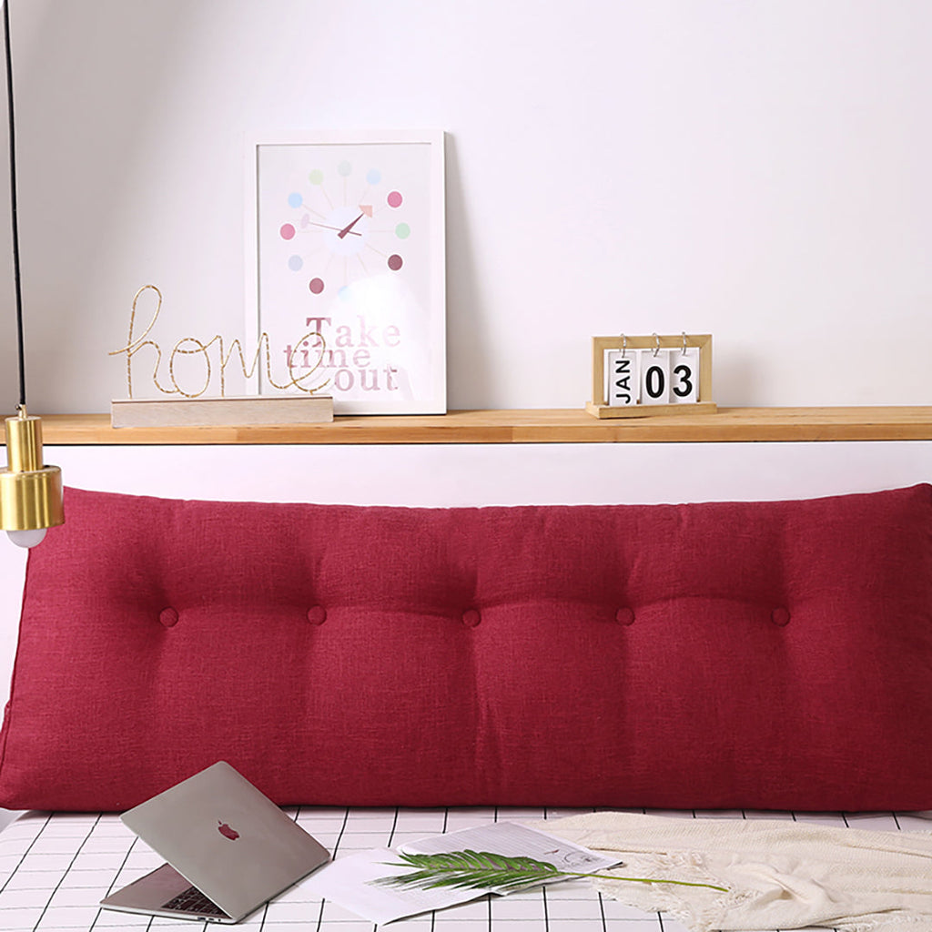 NNEAGS 4X 120cm Rose Red Triangular Wedge Bed Pillow Headboard Backrest Bedside Tatami Cushion Home Decor-3