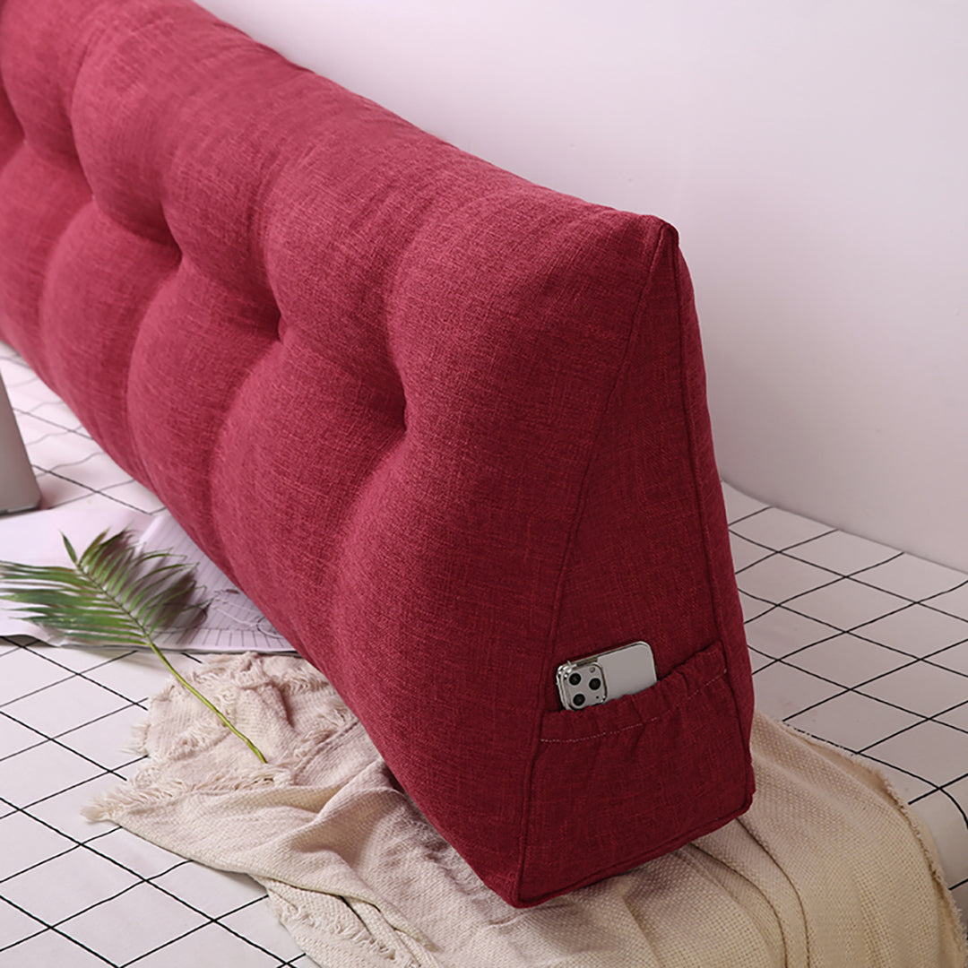 NNEAGS 4X 180cm Rose Red Triangular Wedge Bed Pillow Headboard Backrest Bedside Tatami Cushion Home Decor-4