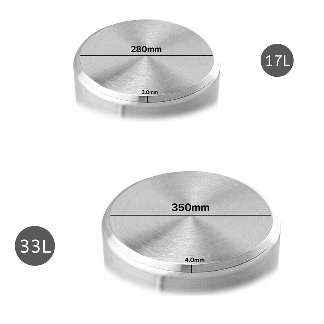 NNEAGS Stock Pot 17L 33L Top Grade Thick Stainless Steel Stockpot 18/10-4