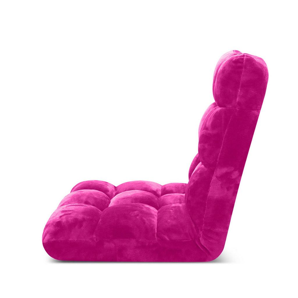 NNEAGS 4X Floor Recliner Folding Lounge Sofa Futon Couch Folding Chair Cushion Pink-4