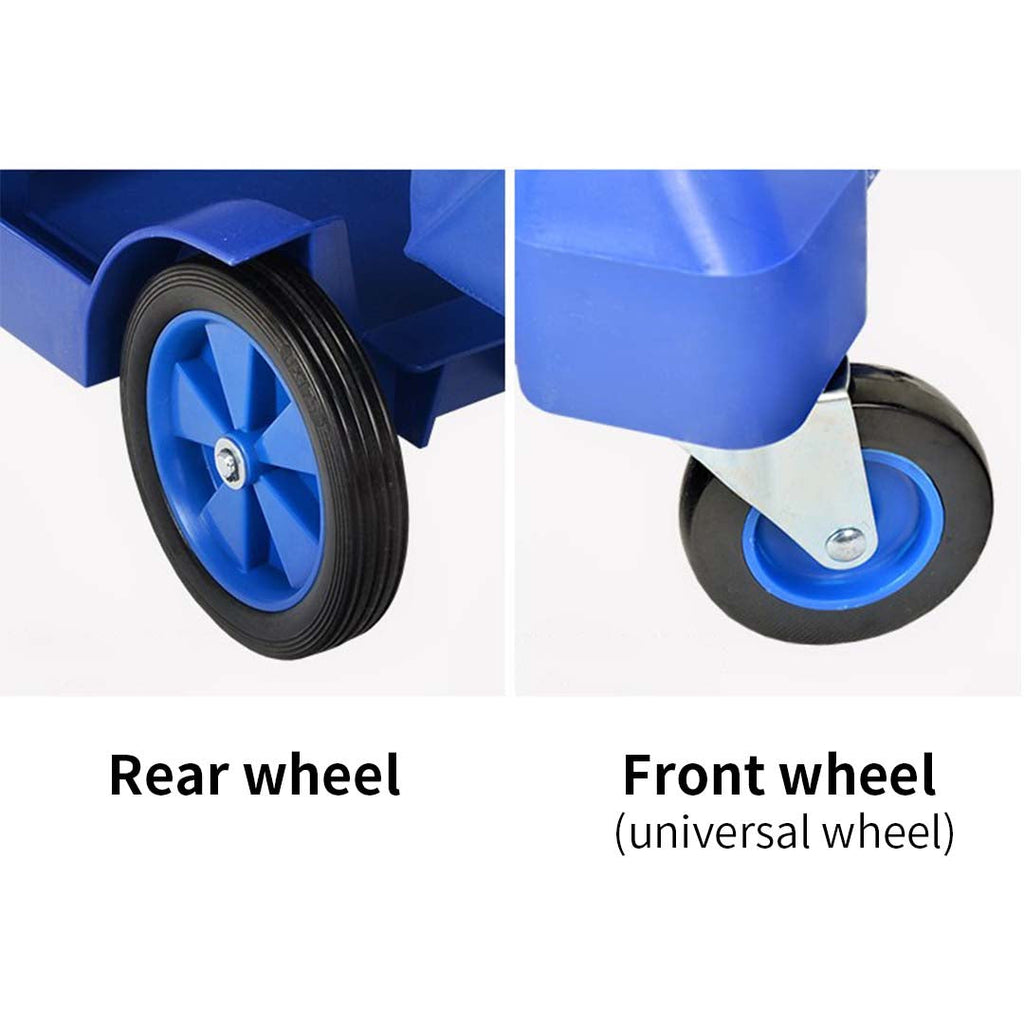 NNEAGS 2X 3 Tier Multifunction Janitor Cleaning Waste Cart Trolley and Waterproof Bag Blue-4