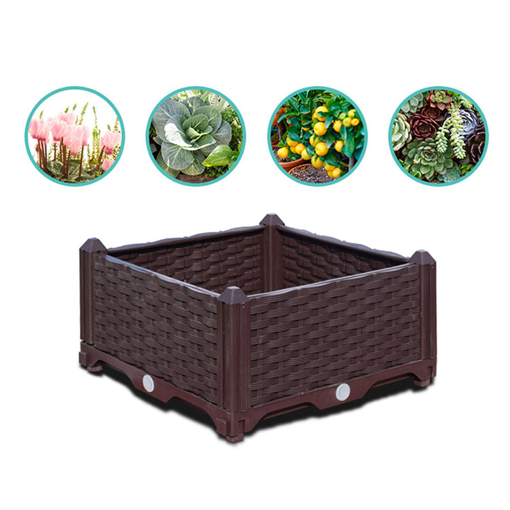 NNEAGS 2X 80cm Raised Planter Box Vegetable Herb Flower Outdoor Plastic Plants Garden Bed-4