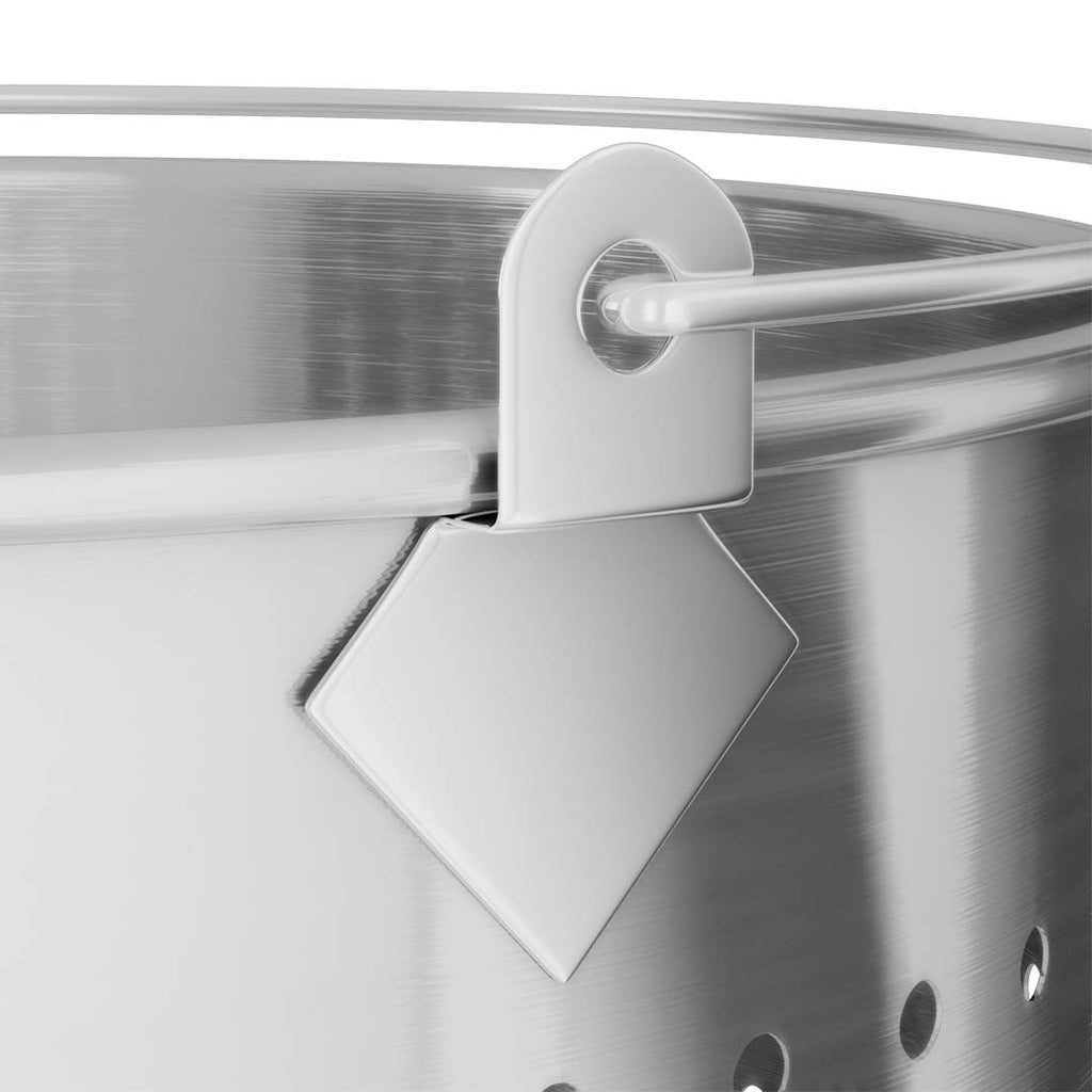 NNEAGS 21L 18/10 Stainless Steel Perforated Stockpot Basket Pasta Strainer with Handle-4