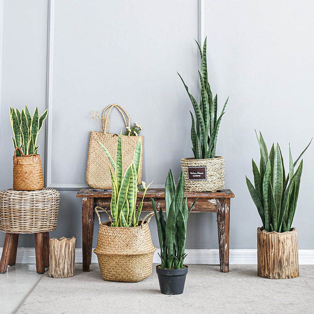 NNEAGS 2X 97cm Artificial Indoor Snake Sansevieria Plant Fake Decoration Tree Flower Pot-4