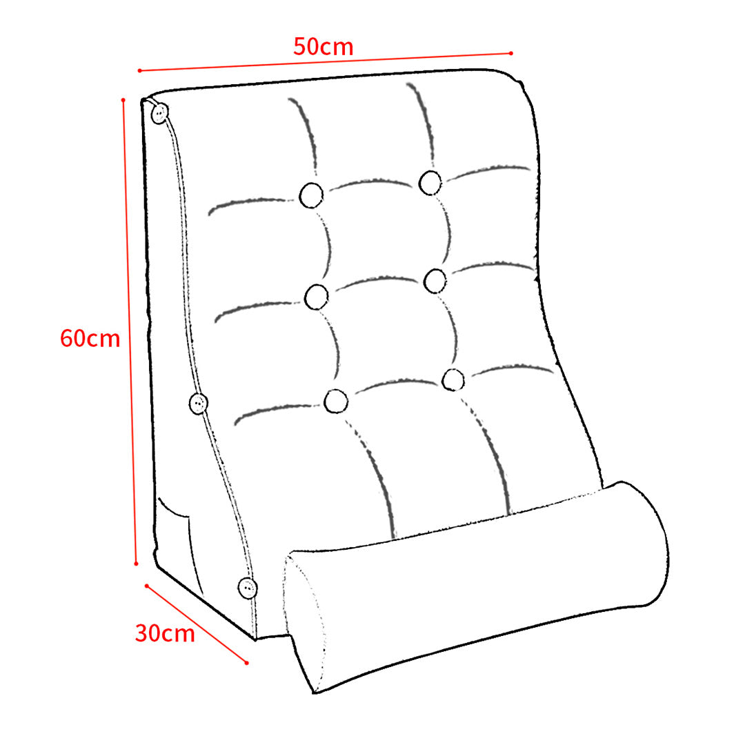 NNEAGS 4X 60cm Magenta Triangular Wedge Lumbar Pillow Headboard Backrest Sofa Bed Cushion Home Decor-4