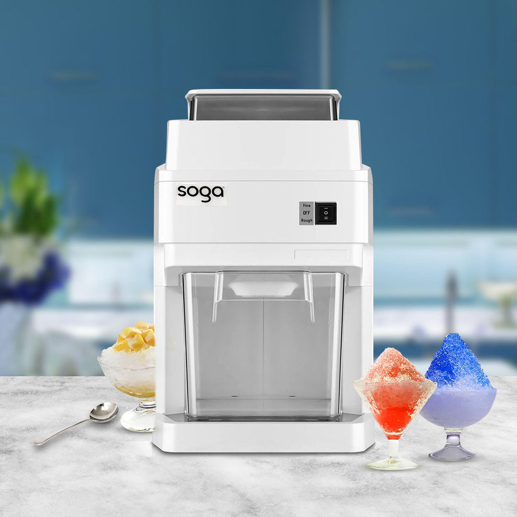NNEAGS 300 Watts Electric Ice Shaver Crusher Slicer Snow Cone Maker Commercial Tabletop Machine 120kgs/h White-4