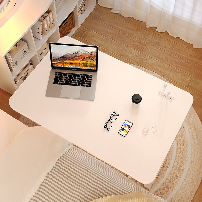 NNEAGS 2X 40x80cm White Bedside Table Movable Bedroom Desk Student Computer Table-4