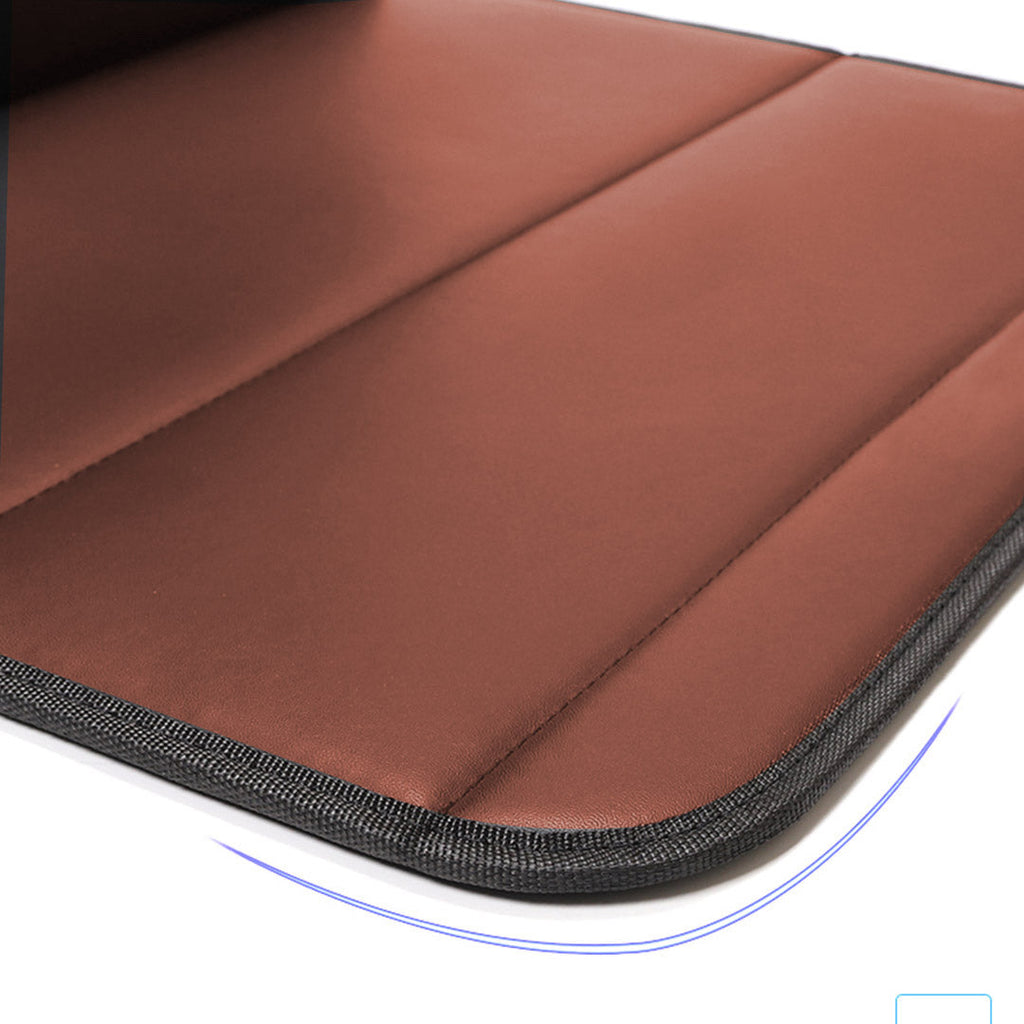 NNEAGS 4X Leather Car Boot Collapsible Foldable Trunk Cargo Organizer Portable Storage Box Coffee Large-4