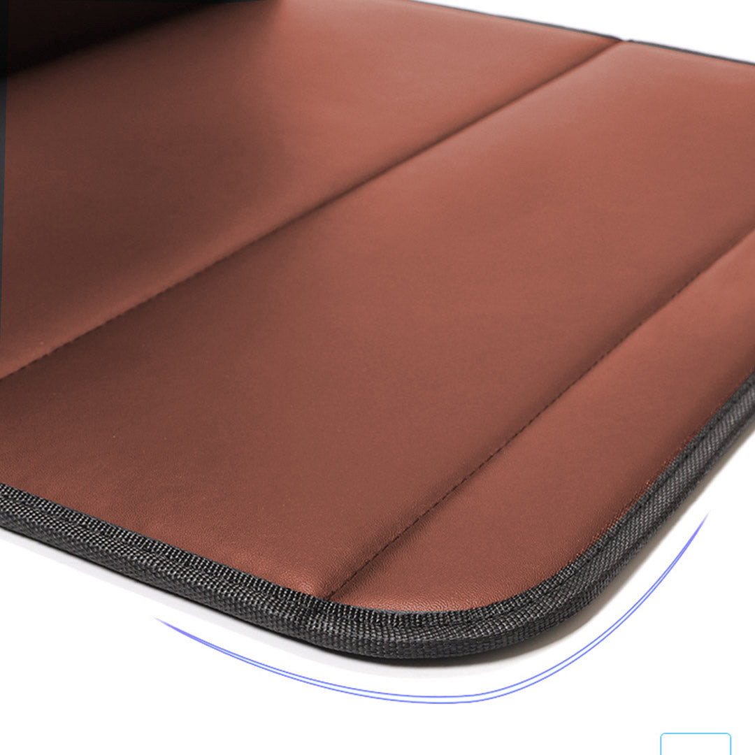 NNEAGS 4X Leather Car Boot Collapsible Foldable Trunk Cargo Organizer Portable Storage Box Coffee Large-4