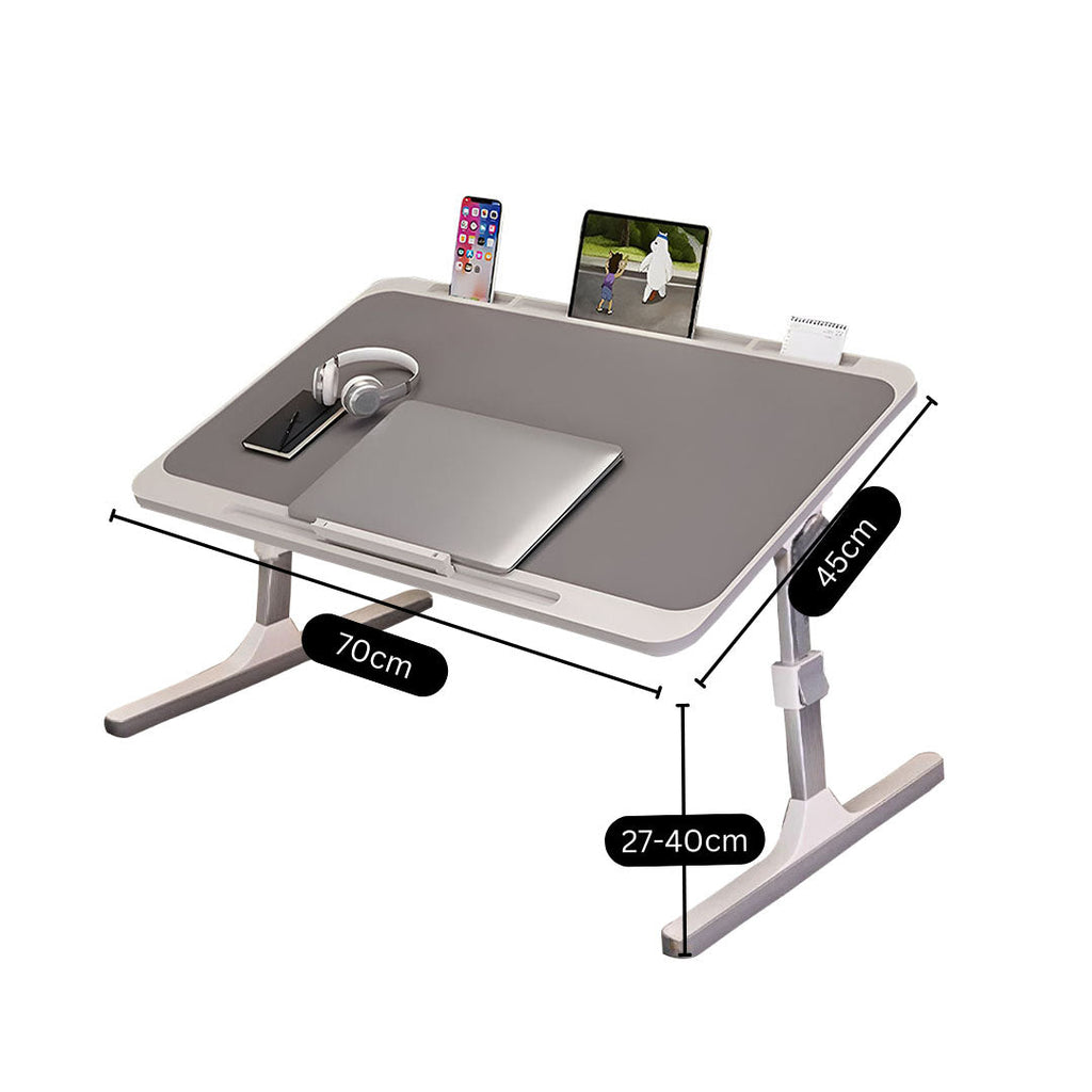 NNEAGS 2X 70X45cm Grey Small Laptop Bed Portable Foldable Study Table Adjustable-4