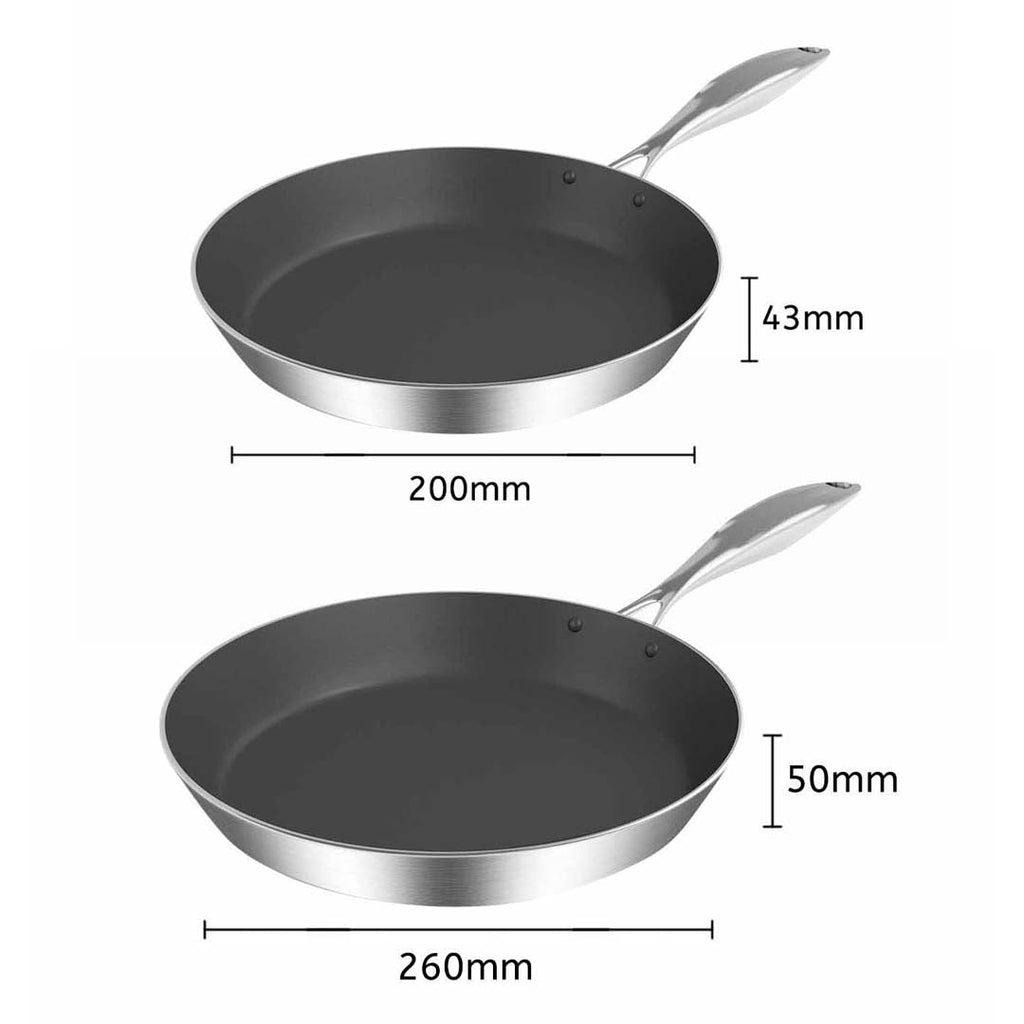 NNEAGS Dual Burners Cooktop Stove With 20cm and 26cm Induction Frying Pan Skillet-4