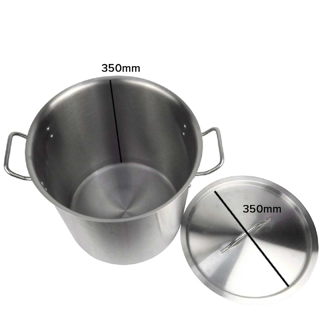 NNEAGS 33L 18/10 Stainless Steel Stockpot with Perforated Stock pot Basket Pasta Strainer-4