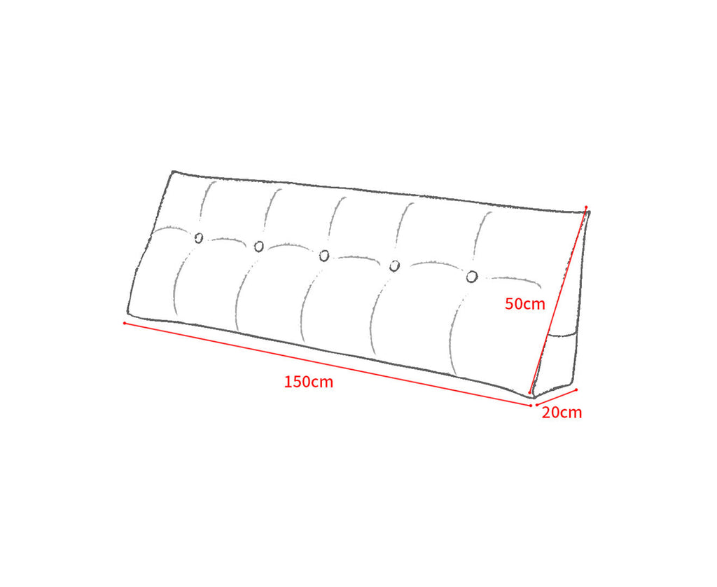 NNEAGS 4X 150cm Silver Triangular Wedge Bed Pillow Headboard Backrest Bedside Tatami Cushion Home Decor-4