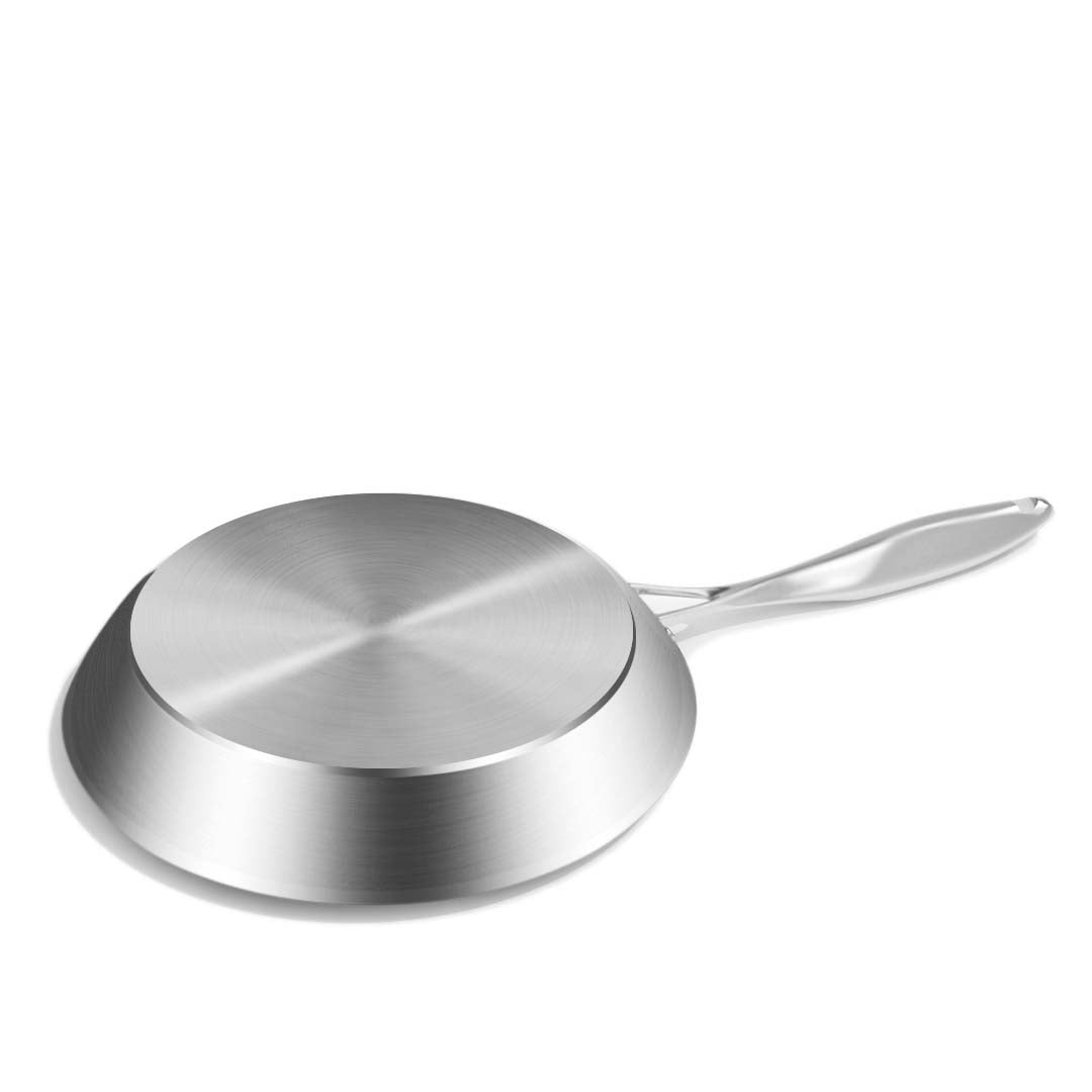 NNEAGS 4X Stainless Steel Fry Pan Frying Pan Induction FryPan Non Stick Interior Skillet-4