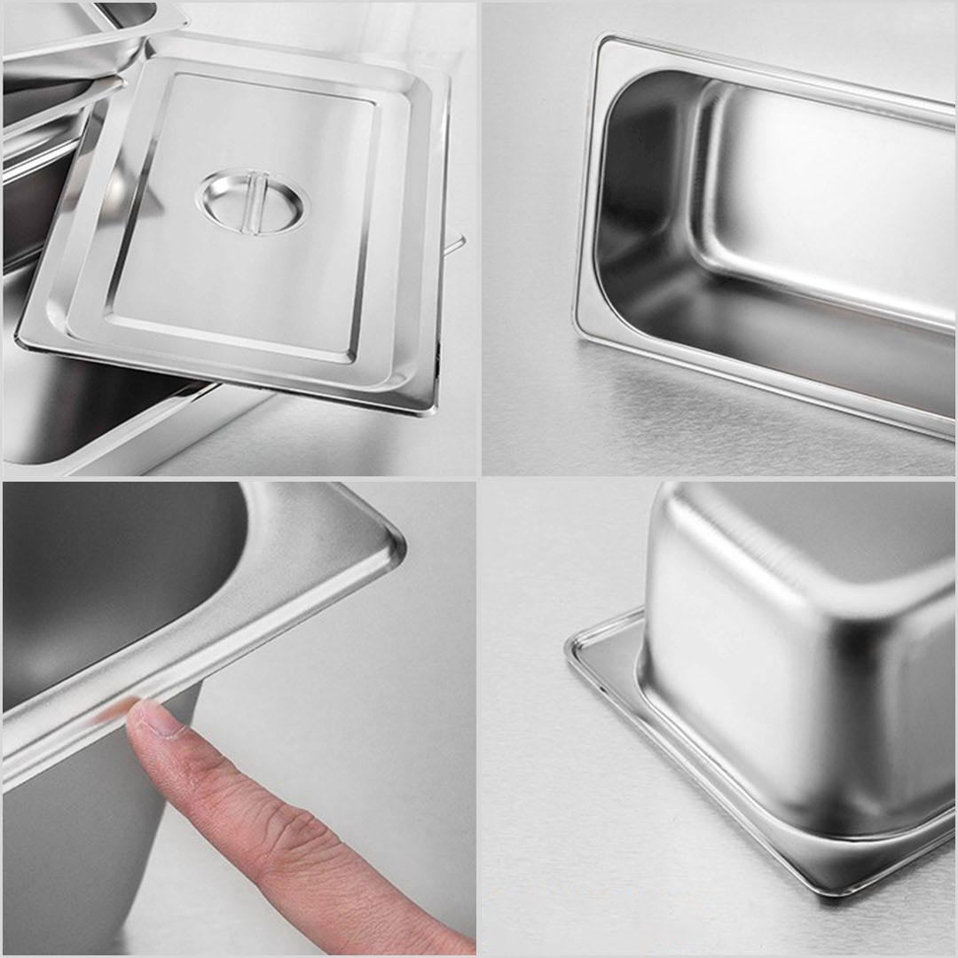 NNEAGS 12X GN Pan Full Size 1/3 GN Pan 10cm Deep Stainless Steel Tray-4
