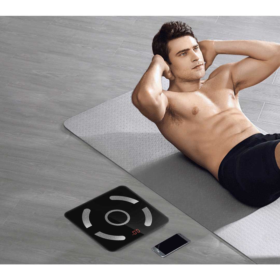 NNEAGS 2X Wireless Bluetooth Digital Body Fat Scale Bathroom Weighing Scales Health Analyzer Weight Black-4