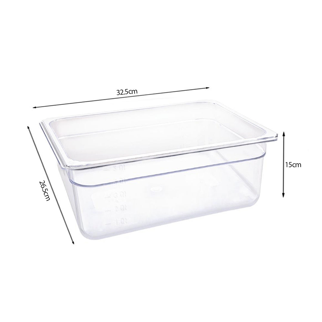 NNEAGS 150mm Clear Gastronorm GN Pan 1/2 Food Tray Storage Bundle of 4 with Lid-4