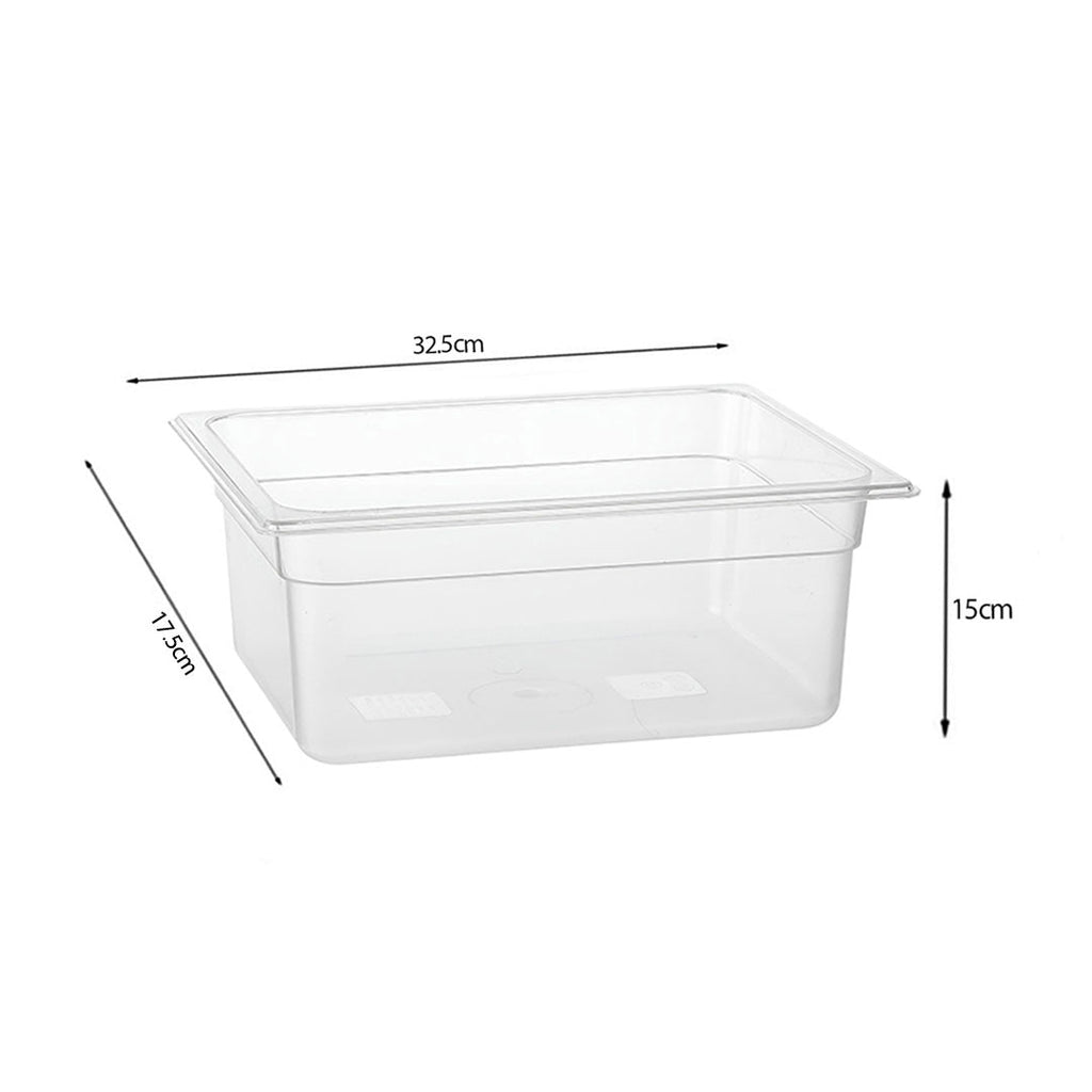 NNEAGS 150mm Clear Gastronorm GN Pan 1/3 Food Tray Storage Bundle of 6 with Lid-4