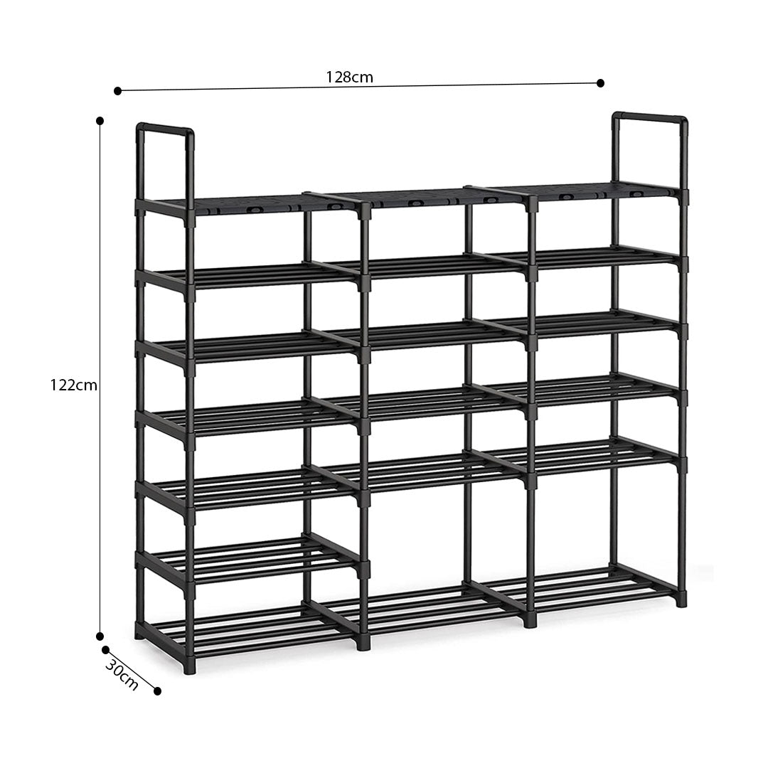 NNEAGS 2X 19-Shelf Tier Shoe Storage Shelf Space-Saving Caddy Rack Organiser with Handle-4
