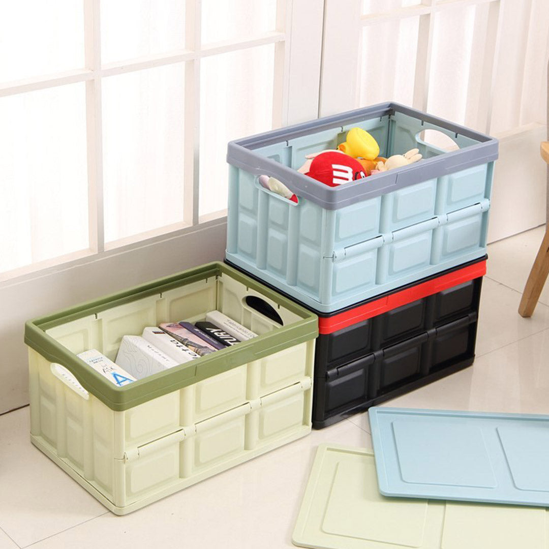 NNEAGS 4X 30L Collapsible Car Trunk Storage Multifunctional Foldable Box Green-4