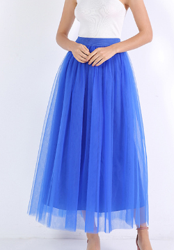High-Waisted Mesh Midi Skirt for Women