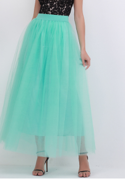 High-Waisted Mesh Midi Skirt for Women