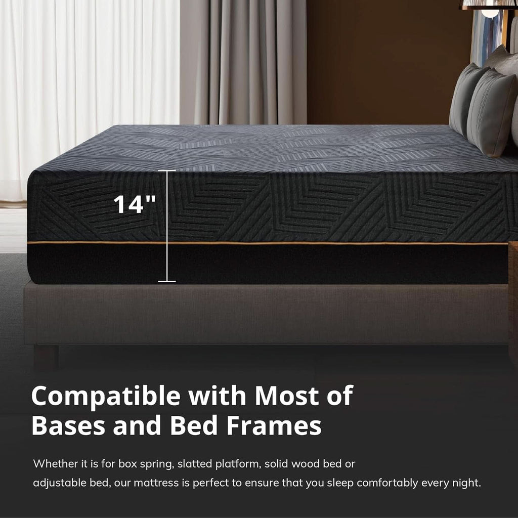 60X80X14 Memory Foam Mattress Featuring Copper Gel