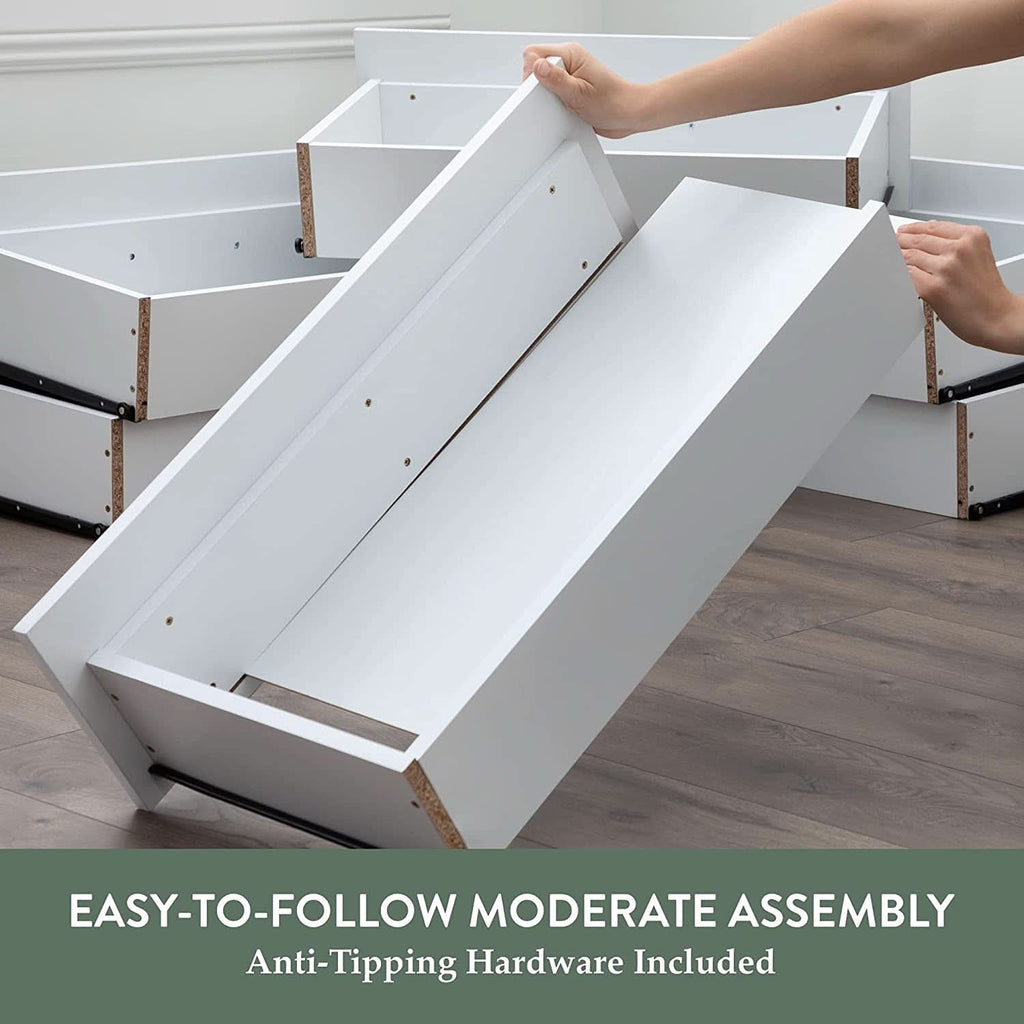 Black Modern Four Drawer Dresser Storage Chest For Bedroom-3