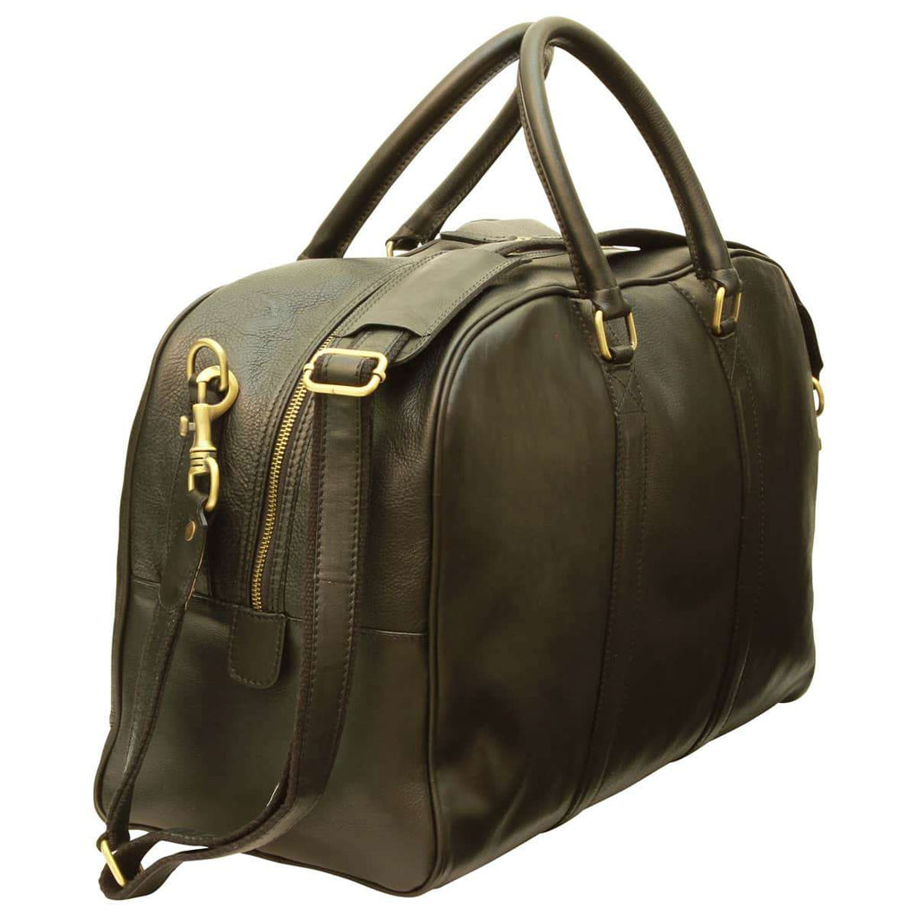 Soft Calfskin Leather Travel Bag - Black-1