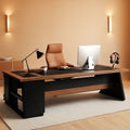 78 Inch Executive Desk Featuring Ample Storage Cabinets-0