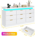 White Dresser With Integrated LED Lighting Charging