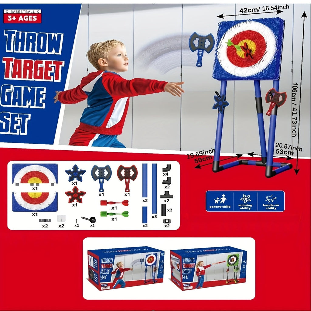 NNETM Throwing Spinning Axe Dart Target Outdoor Toy Set-4