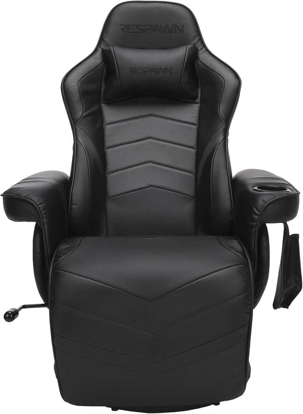 900 Gaming Recliner Black With Adjustable Leg Rest Cupholder-3