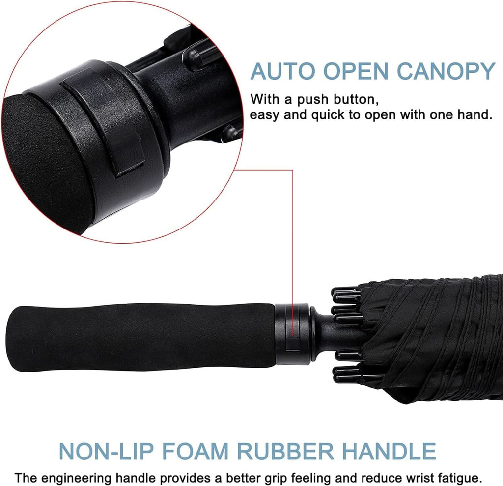 72 Inch Windproof Golf Umbrella Auto Open Double Canopy-3