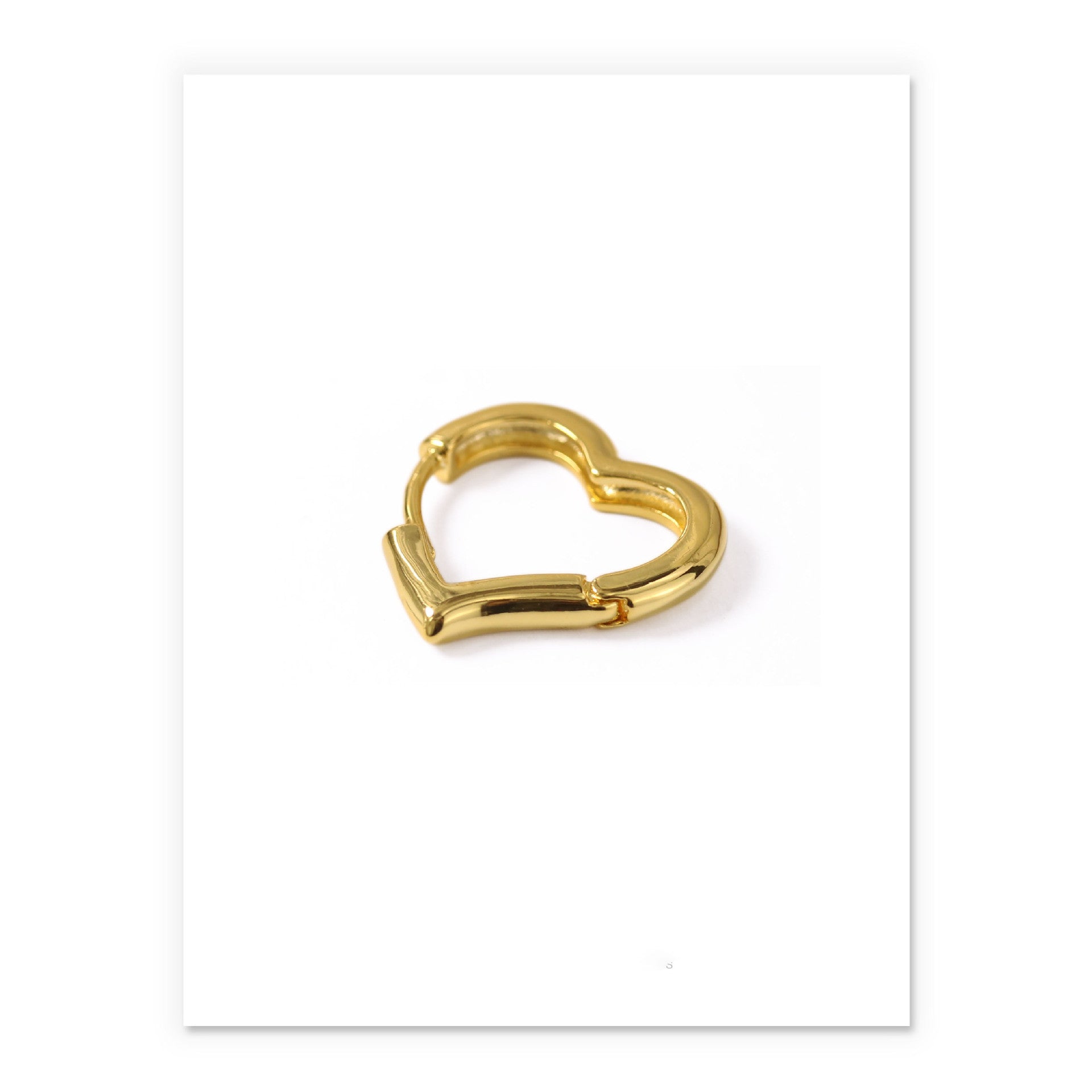 Minimalist Hollow Heart Earrings in Brass with Gold Plating