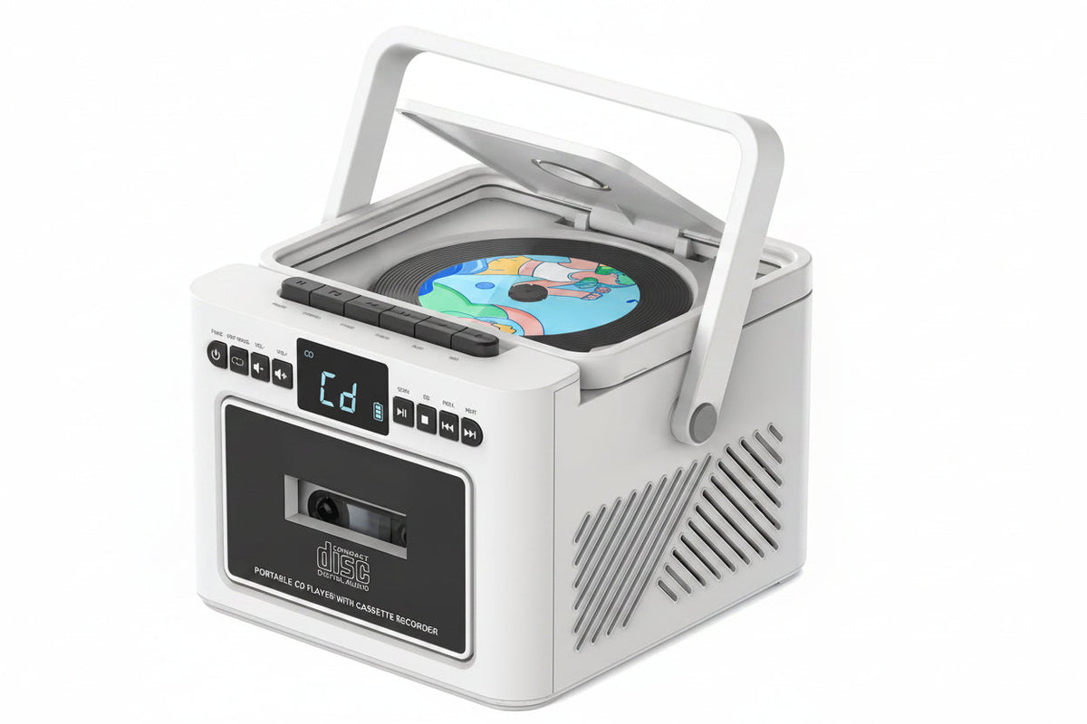 Portable CD Player Boombox with Radio and Tape Recorder-0