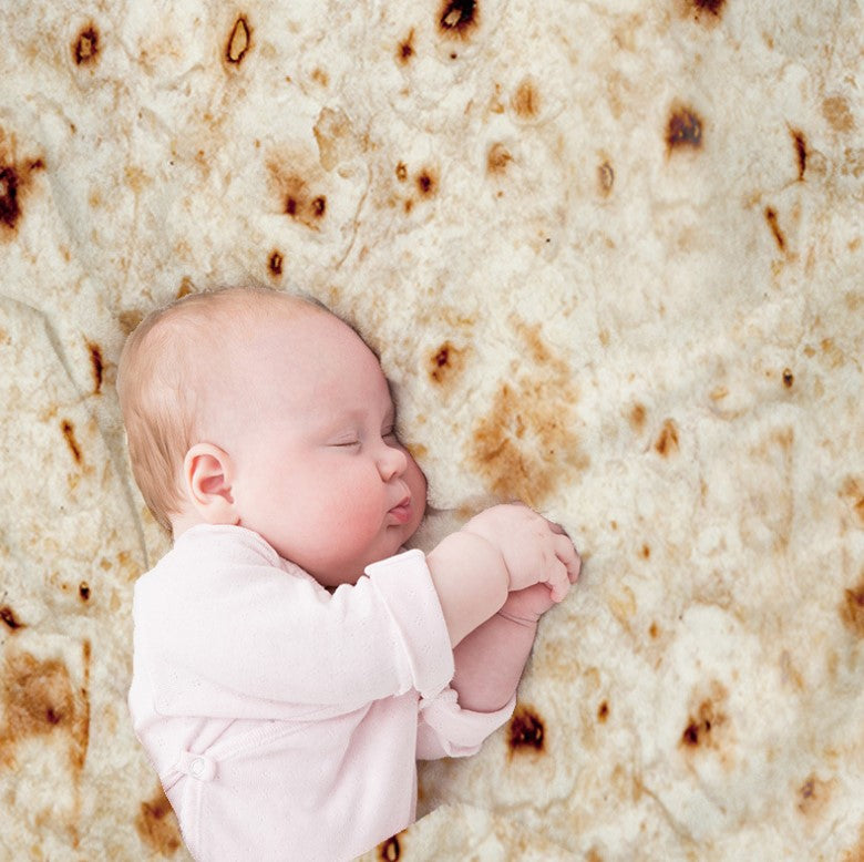 Mexican Burrito Blanket, Round Plush Throw Blanket