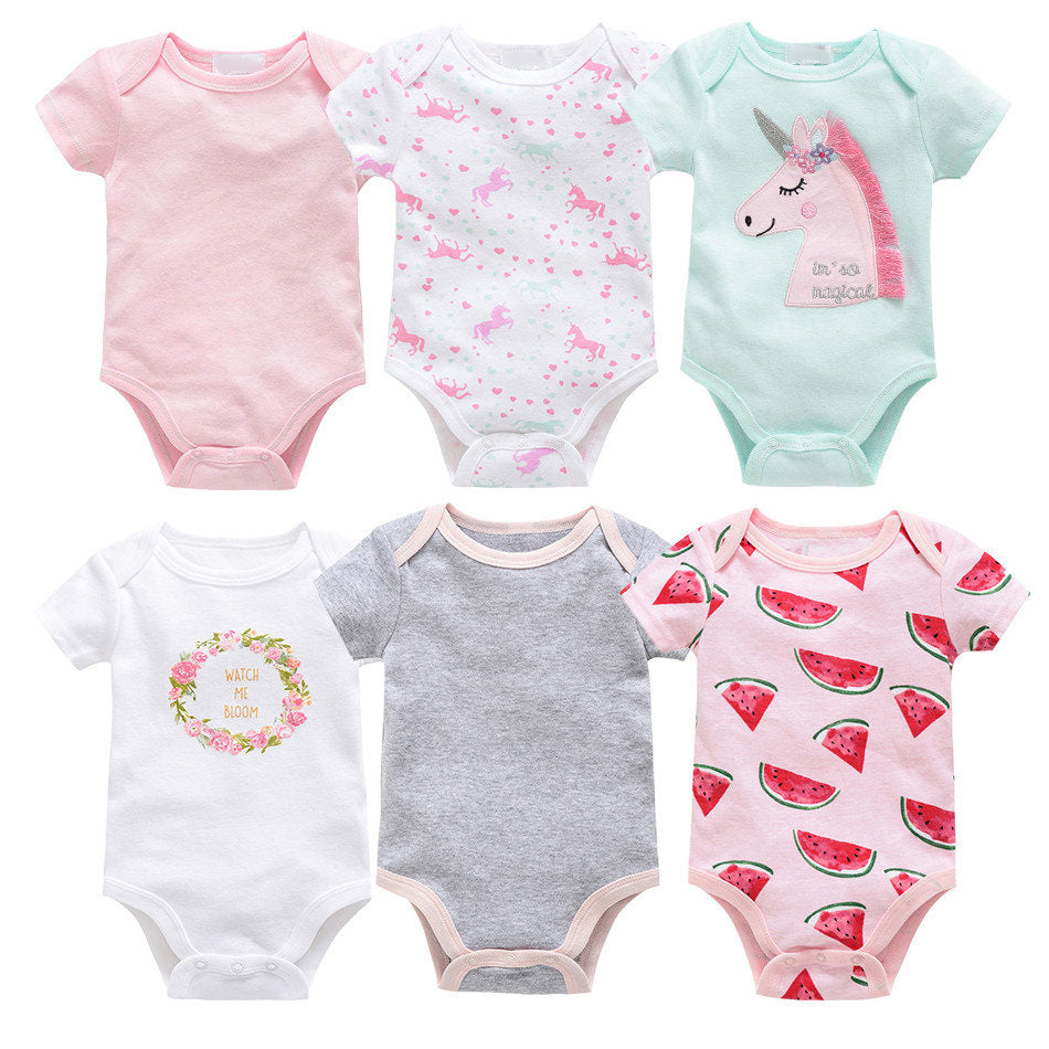 Newborn Baby Clothes 6-Piece Cotton Summer Set