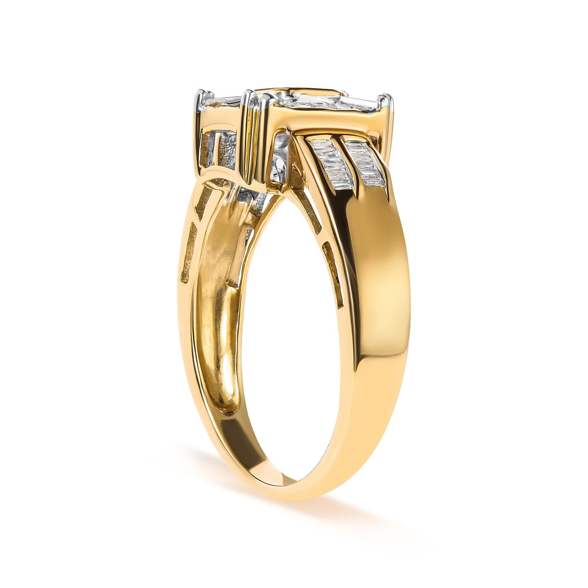 10K Yellow Gold 1/2 Cttw Diamond Composite and Halo Ring (H-I Color, SI1-SI2 Clarity)-3