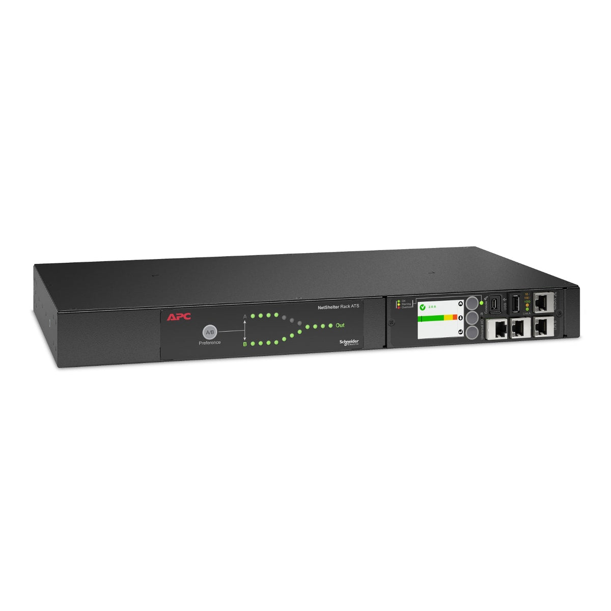 APC Automatic Transfer Switch AP4423A - (8x) C13 + (1x) C19, 3680W, Rack mountable, 1U