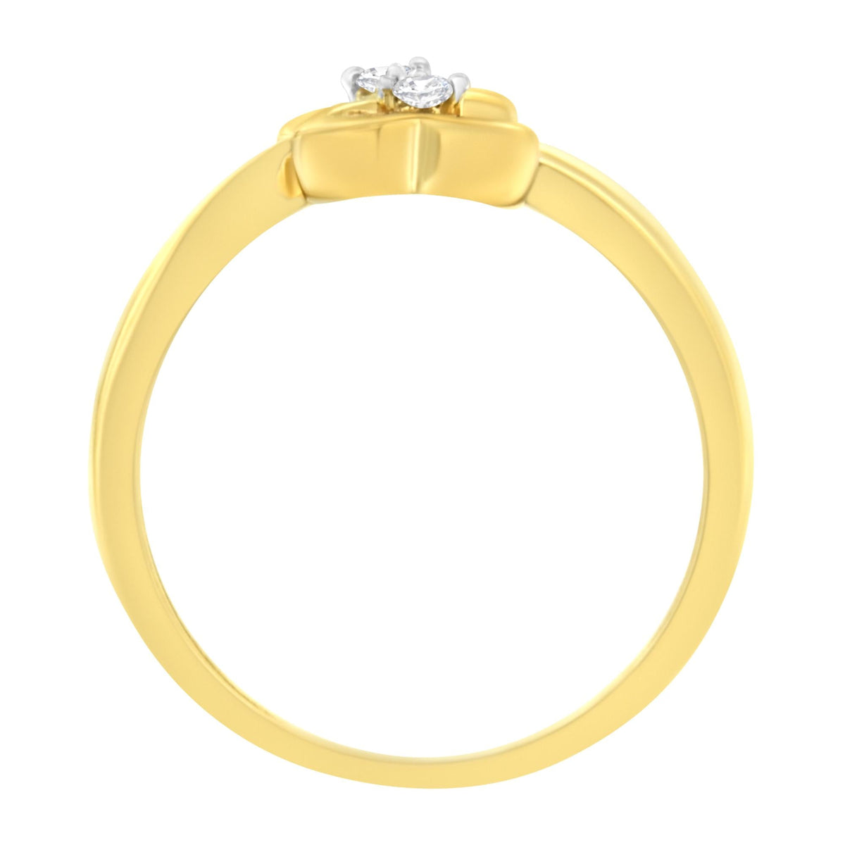 14KT Yellow Gold 1/20 ctw. Dual Heart Diamond Ring (K-L, I1-I2)-4