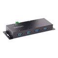 Star Tech 4-Port Industrial USB 3.0 5Gbps Hub, Rugged USB Hub with ESD Protection, DIN/Wall/Desk Mountable USB-A Hub, USB Expander w/Locking Ports, Heavy Duty - TAA