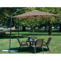 10 Foot Mocha Offset Patio Canopy Umbrella Rotates 360 Degrees-0