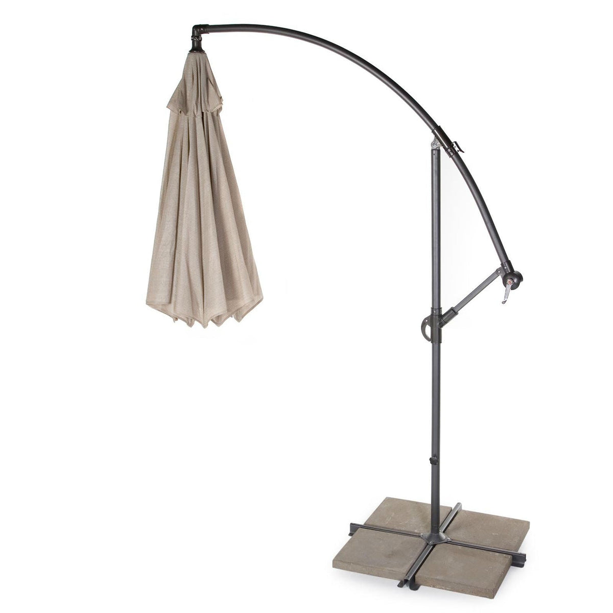10 Foot Mocha Offset Patio Canopy Umbrella Rotates 360 Degrees-1