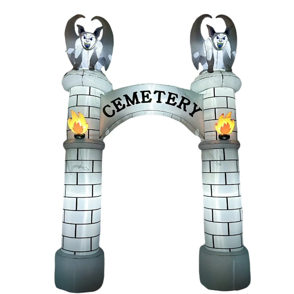 NNEOBA 10FT Halloween Castle Inflatable Archway with LED Lights-0