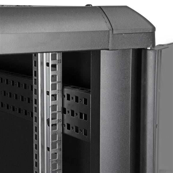 Star Tech 4-Post 22U Server Rack Cabinet, Lockable 19" Data Rack Cabinet for Computer / AV / IT Equipment, Office / Home Network Rack with Casters & Adjustable Mounting Rails