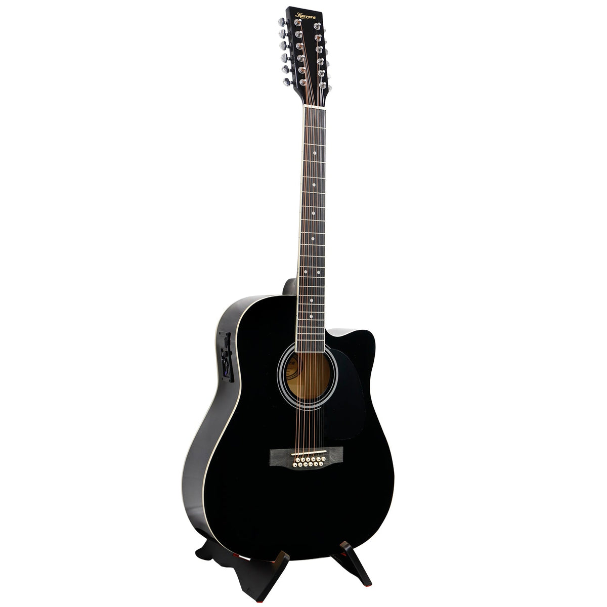 NNEDPE 12-String Acoustic Guitar with EQ - Black-1