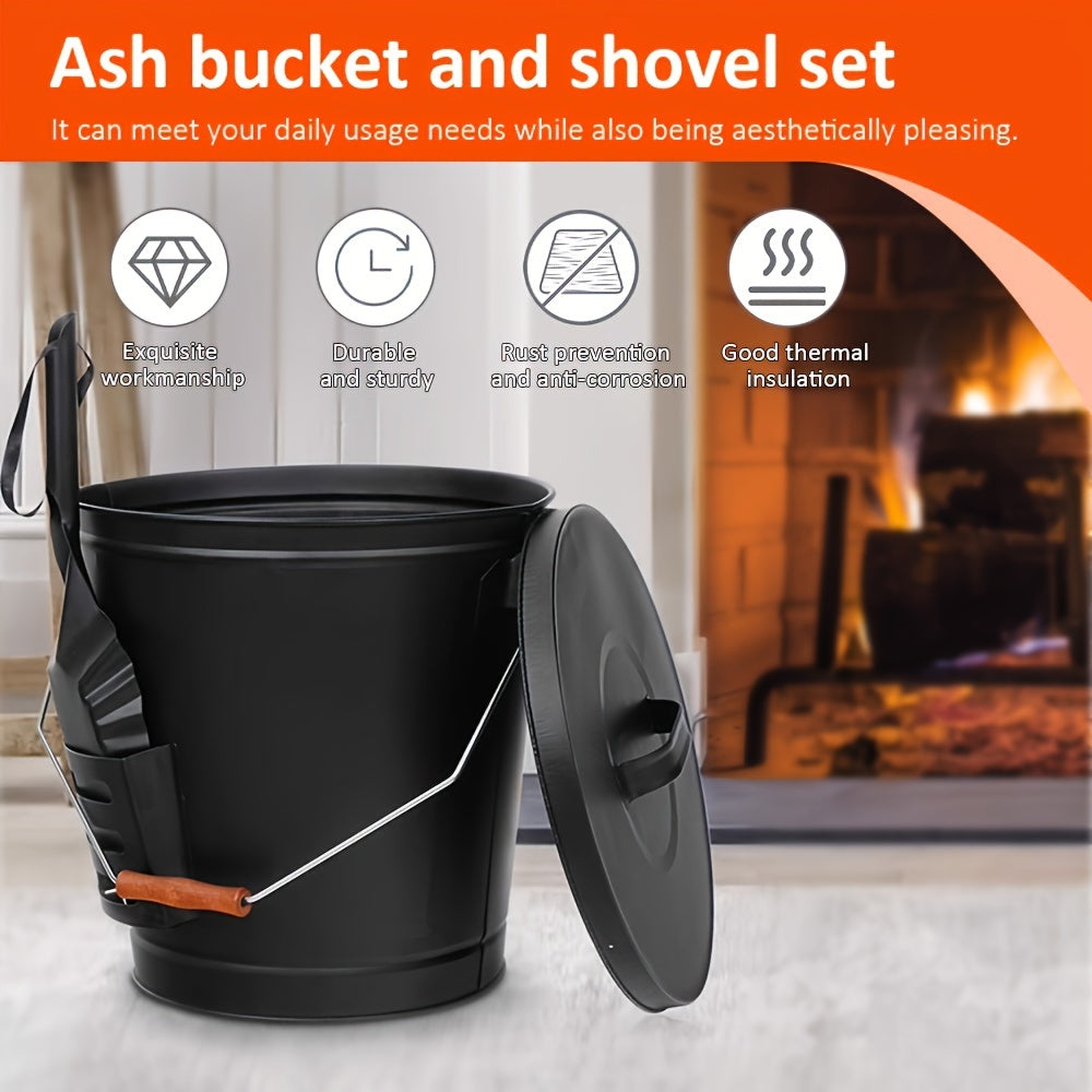 NNETM Galvanized Ash Bucket Set with Shovel-2
